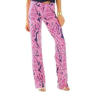 Lilly Pulitzer Georgia May Palazzo Pants in Bright Navy Coco Safari print XXS& L